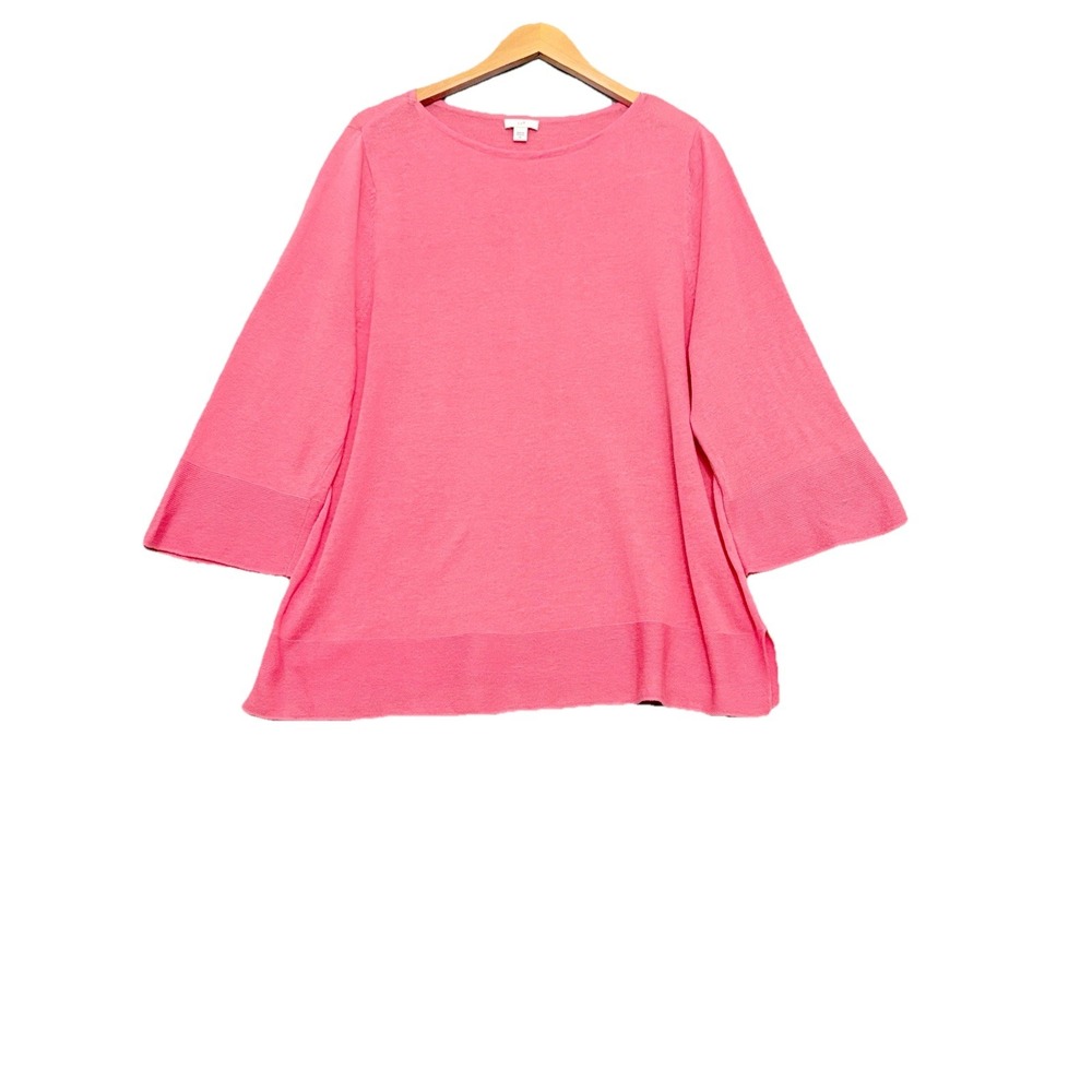 J Jill Womens Linen Blend Sweater Size XL‎ Pink Sustainable Beachy Lightweight